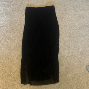 Halogen Classic long black skirt with slit